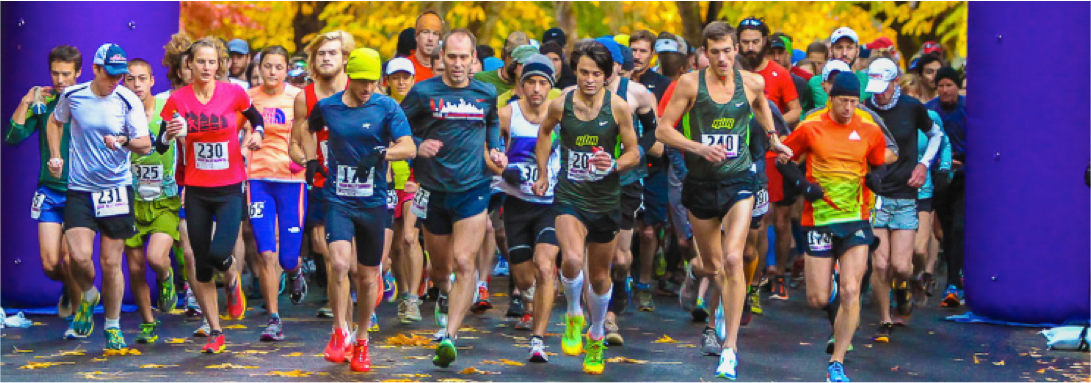 Runners starting a race